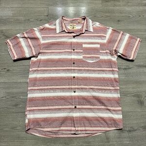 RedHead Men’s Short Sleeve Button Up Shirt Striped Casual Outdoor Size L